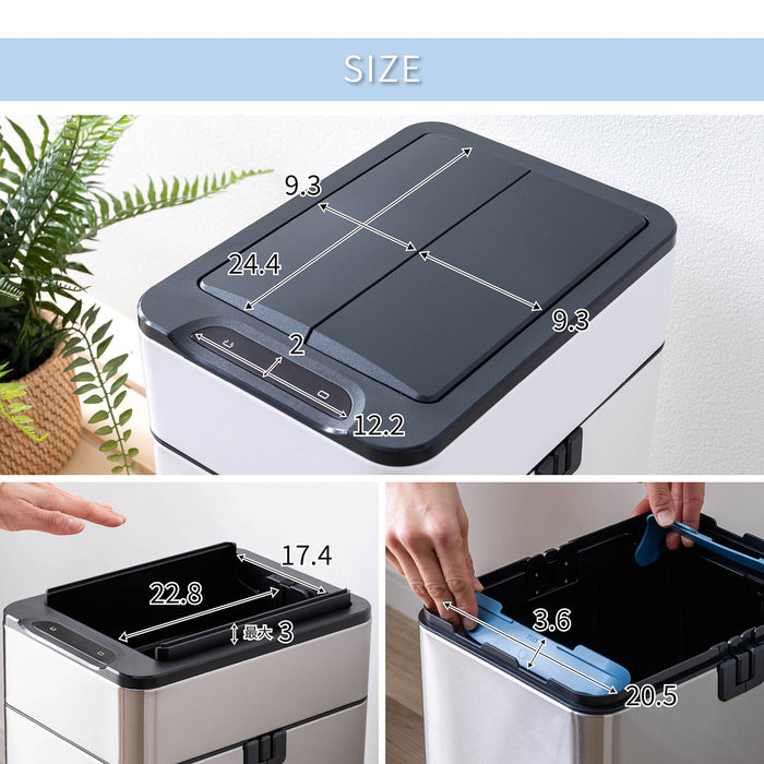 ゴミ箱 自動開閉 ステンレス 40L ゴミ袋対応 センサー式 ダストボックス 新生活