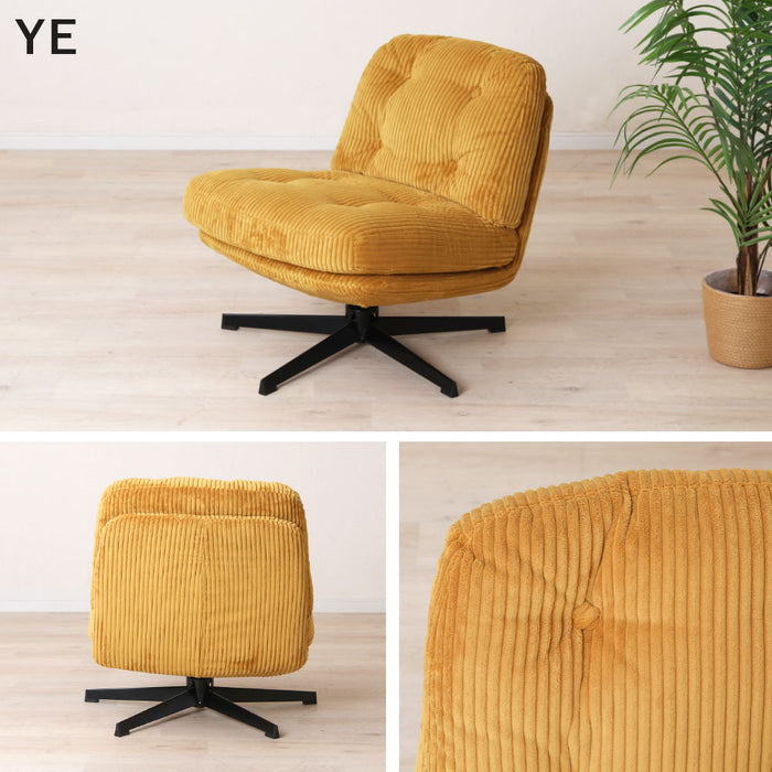 パーソナルチェア 幅64cm コーデュロイ ファブリック アイアン脚 ふかふか おしゃれ かわいい