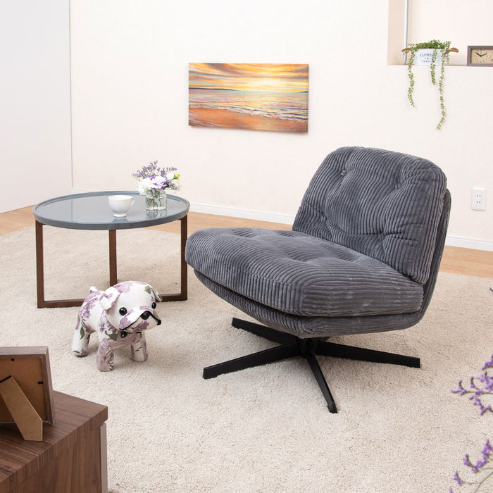 パーソナルチェア 幅64cm コーデュロイ ファブリック アイアン脚 ふかふか おしゃれ かわいい