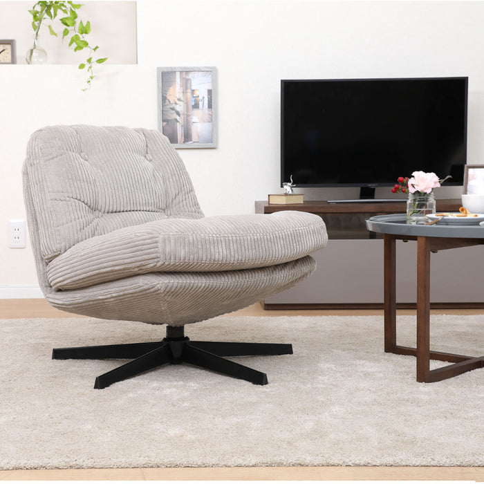 パーソナルチェア 幅64cm コーデュロイ ファブリック アイアン脚 ふかふか おしゃれ かわいい