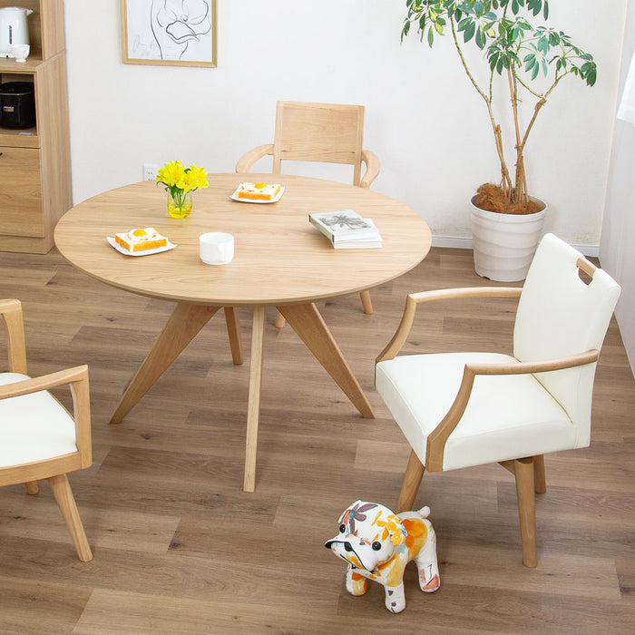 ダイニングテーブル 4人 幅120cm 丸テーブル オーク 北欧