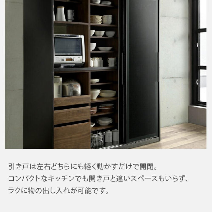 食器棚  ガラス キッチンボード 160cm  3枚  キャビネット ラック キッチン 収納      シェルフ