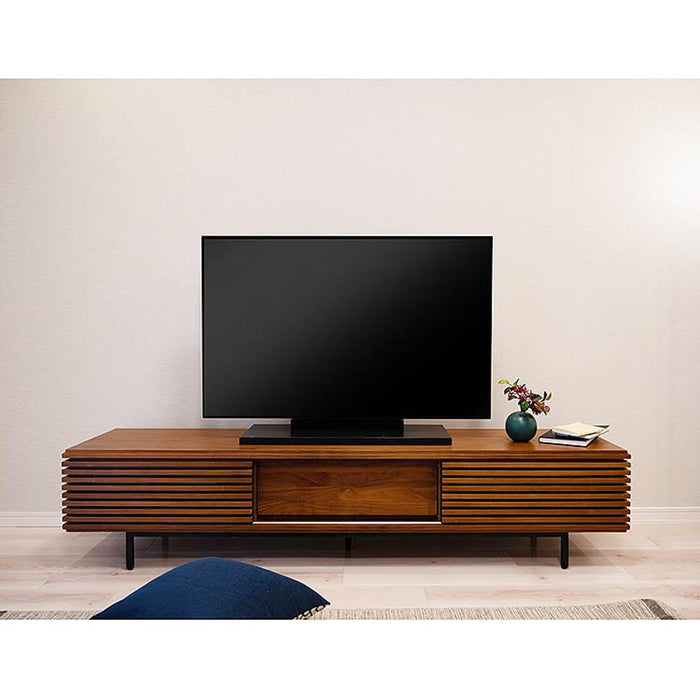 テレビ台 ローボード 145 cm 収納 引き出し おしゃれ 北欧 テレビボード アイアン脚 格子 ルーバー 木目 ウォールナット 柄 リビングボード 脚付き tv台 tvボード モダン スチール脚 新生活 シギヤマ家具工業