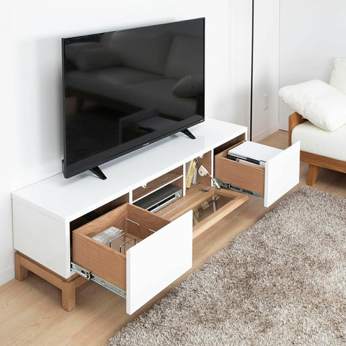 テレビ台 ローボード 白 180 cm おしゃれ 北欧 収納 引き出し テレビボード ロータイプ ホワイト オーク 無垢材 光沢 艶 UV塗装 リビングボード 脚 TV台 TVボード シンプル モダン TVラック 新生活 シギヤマ家具工業