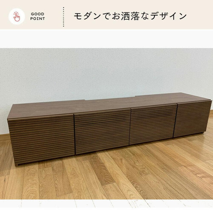 テレビ台 ローボード 180 cm 幅 木製 大容量 収納 引き出し おしゃれ 北欧 テレビボード ロータイプ 格子 ルーバー 木目 オーク ウォールナット リビングボード TV台 tvボード avボード ラック モダン 【壁掛けパネル別売】 新生活