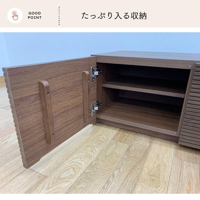 テレビ台 ローボード 180 cm 幅 木製 大容量 収納 引き出し おしゃれ 北欧 テレビボード ロータイプ 格子 ルーバー 木目 オーク ウォールナット リビングボード TV台 tvボード avボード ラック モダン 【壁掛けパネル別売】 新生活