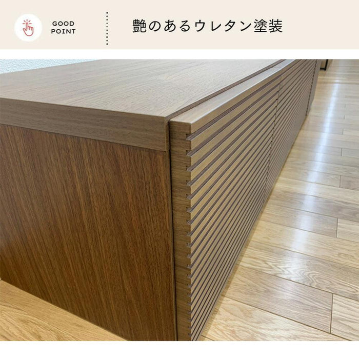 テレビ台 ローボード 180 cm 幅 木製 大容量 収納 引き出し おしゃれ 北欧 テレビボード ロータイプ 格子 ルーバー 木目 オーク ウォールナット リビングボード TV台 tvボード avボード ラック モダン 【壁掛けパネル別売】 新生活