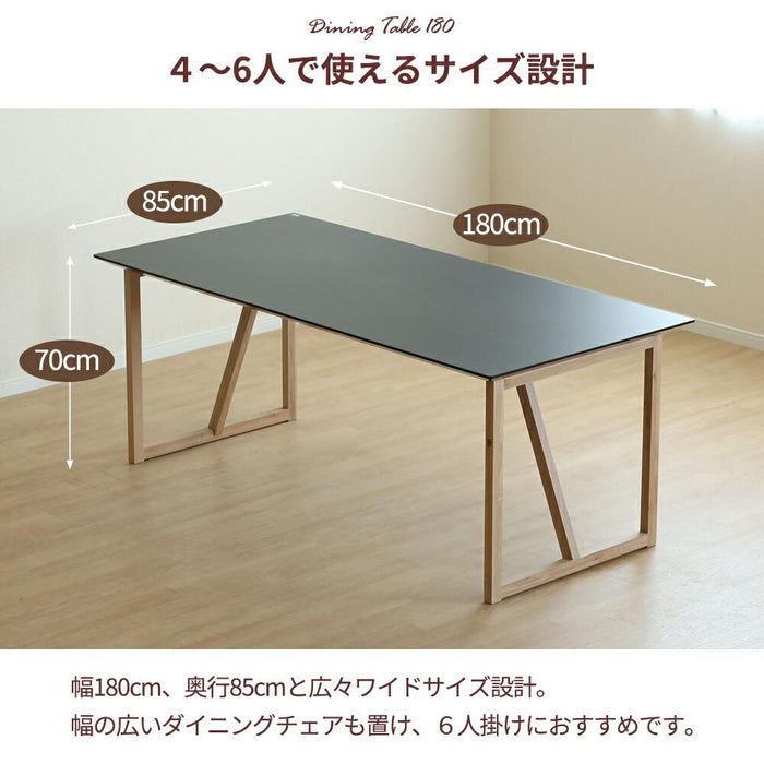 ダイニングテーブル 北欧 180cm 木製 選べる 天板 脚 大理石風 セラミック調 白 黒 単品 二本脚 脚間変更 シンプル 石目調 抗ウイルス テーブル 清潔 幅180 高さ70 長方形 ブラック ブラウン ホワイト オーク材 モダン 抗菌機能付き