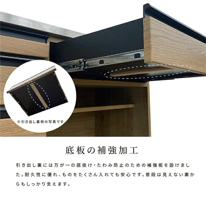 キッチンカウンター 120幅 完成品 ゴミ箱収納 可動棚 引き出し 3段 ステンレス天板 作業台 ダストボックス カウンター下収納 L字型 フルオープンレール スライドテーブル キッチン家具 小物 シンプル 北欧 木製