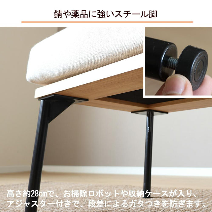 ダイニングベンチ 北欧 ベンチ おしゃれ シンプル ホワイト オーク リビング ダイニング 幅 120cm ソファベンチ 木製 アイアン脚 新生活 コンパクト 組立 組み立て クッション インダストリアル