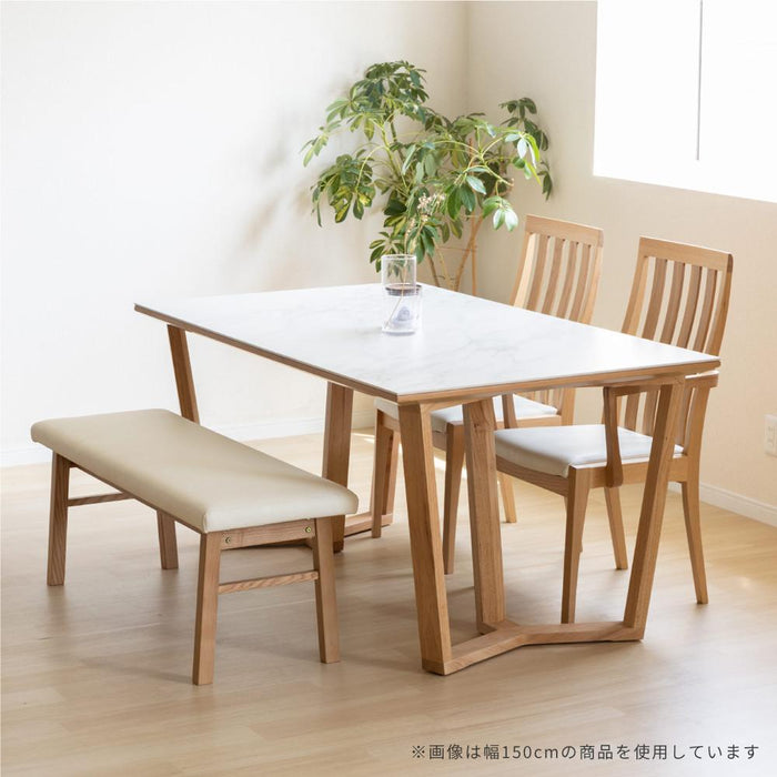 セラミック テーブル 150 ダイニングテーブル 幅 150cm 奥行 90cm 高さ 70cm 白 ホワイト 黒 ブラック 4人 高級感 耐熱性 防水性 耐摩耗性 耐薬品性 長方形 単品 木製脚 ラバー材 ウレタン塗装 天然 石目