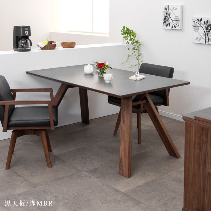 ダイニングテーブル 4人 幅150cm セラミック天板 オーク ウォールナット 突板 高級感