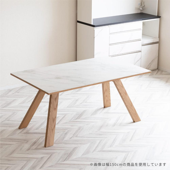 セラミック テーブル 180 ダイニングテーブル 幅 180cm 奥行 90cm 高さ 70cm 白 ホワイト 黒 ブラック 4人 6人 高級感 耐熱性 防水性 耐摩耗性 耐薬品性 長方形 単品 木製脚 ウォールナット材 オーク材 ウレタン塗装 天然 石目