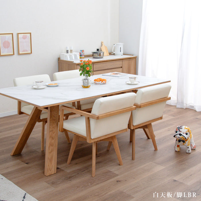 ダイニングテーブル 4人 6人 幅180cm セラミック天板 オーク ウォールナット 突板 高級感