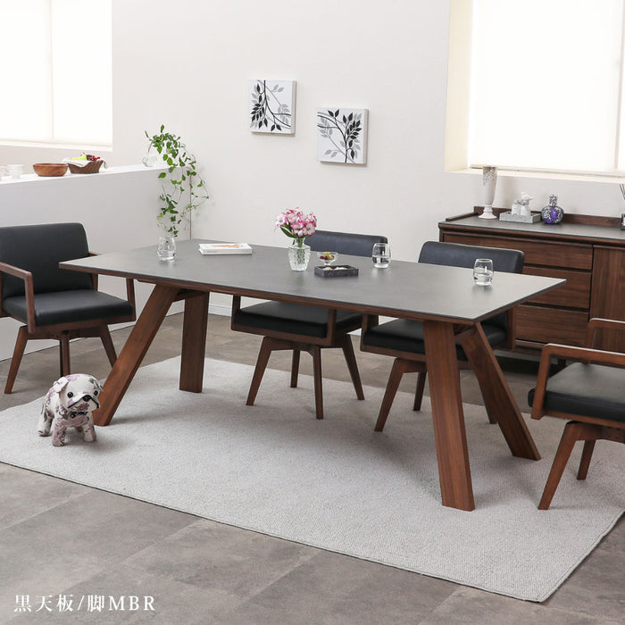 ダイニングテーブル 4人 6人 幅180cm セラミック天板 オーク ウォールナット 突板 高級感