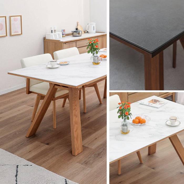 ダイニングテーブル 4人 6人 幅180cm セラミック天板 オーク ウォールナット 突板 高級感