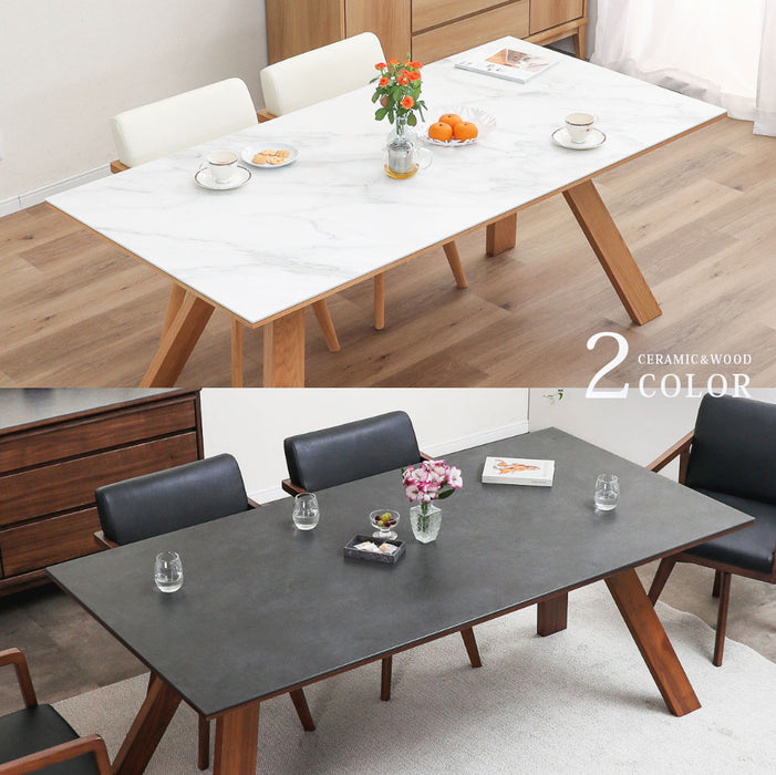ダイニングテーブル 4人 6人 幅180cm セラミック天板 オーク ウォールナット 突板 高級感