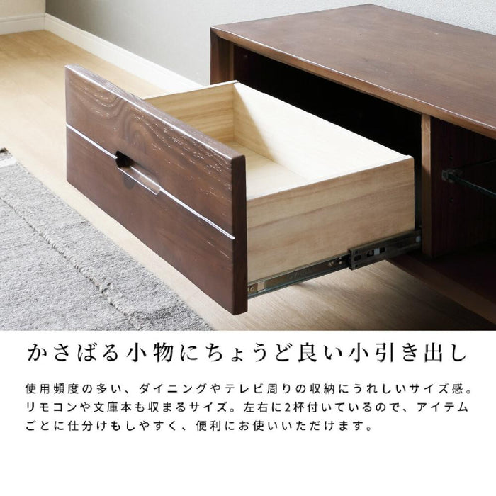 テレビボード 180 おしゃれ アイアン脚 テレビ台 天然木 パイン材 180cm 55インチ テレビ台 ローボード 180 脚付き 北欧 ヴィンテージ感 ナチュラル 引き出し ガラス棚 tvボード 高級感 リビング収納 ブラウン シギヤマ家具