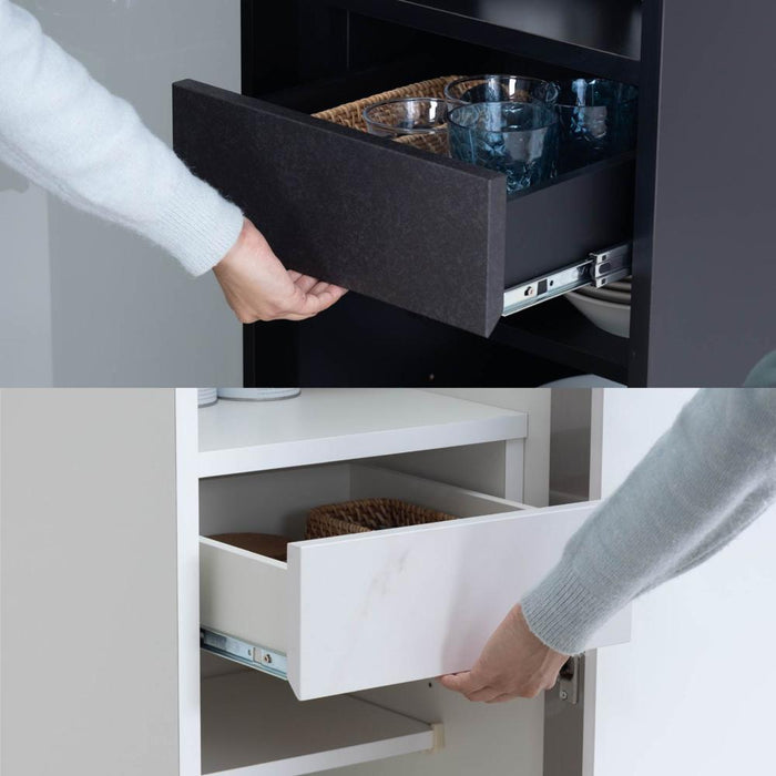 食器棚 40cm   ガラス 大理 セラミック調 高級感 ダイニングボード キッチンボード