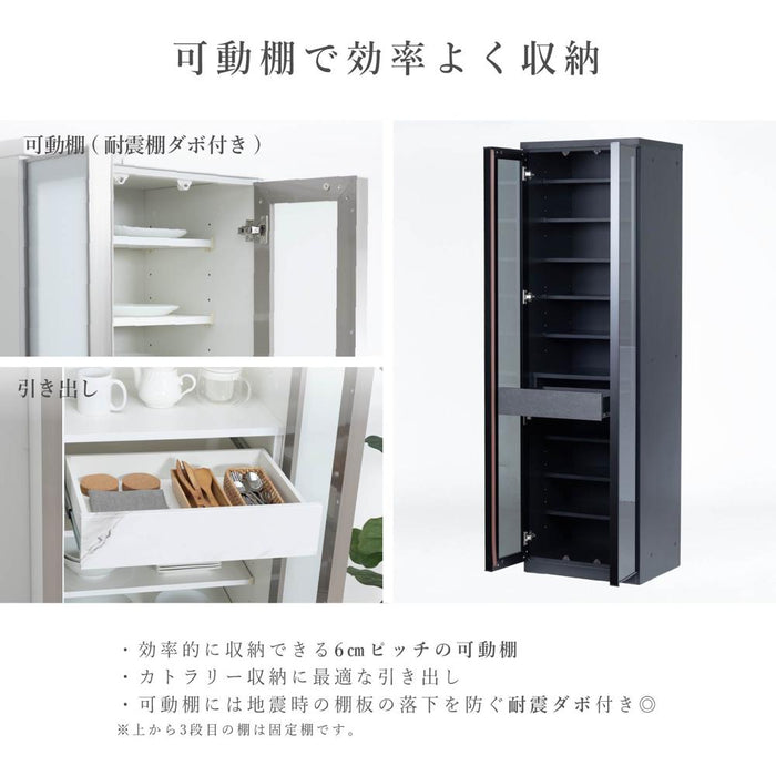 食器棚 60cm  ガラス 大理 セラミック調 高級感 ダイニングボード キッチンボード