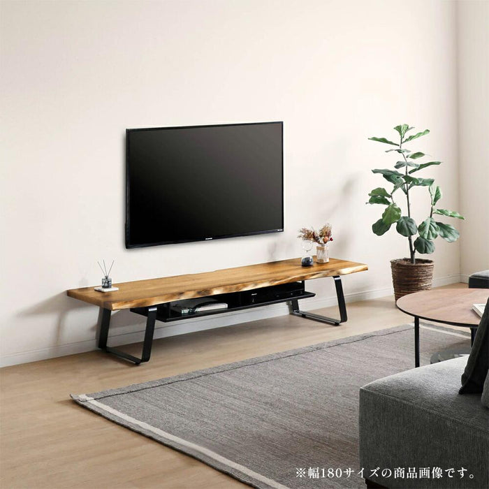 テレビ台 ローボード テレビボード 幅150 150cm 半完成品 耳付き ノタ面 収納 おしゃれ モダン アイアン脚 収納棚 天然木 木目 オーク 無垢材 突板 ベージュ ナチュラル 脚付き TV
