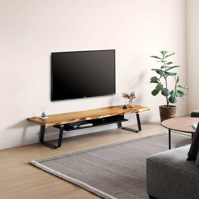 テレビ台 ローボード テレビボード 幅180 180cm 半完成品 耳付き ノタ面 収納 おしゃれ モダン アイアン脚 収納棚 天然木 木目 オーク 無垢材 突板 ベージュ ナチュラル 脚付き TV