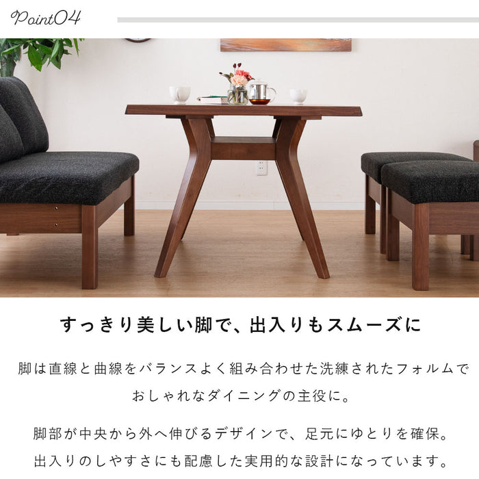ダイニングテーブル 4人 幅120cm 収納 オーク ウォールナット 突板 北欧