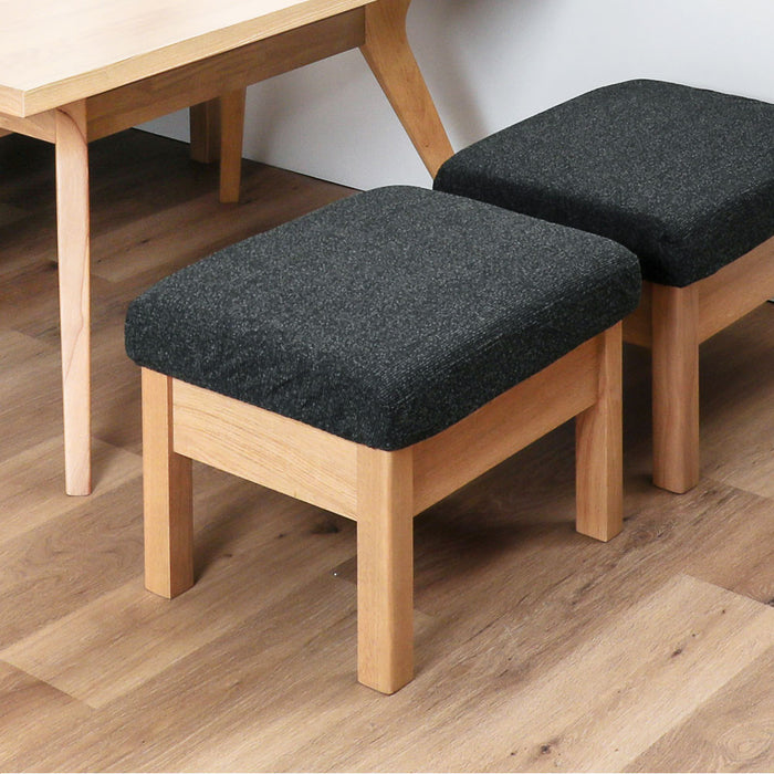 オットマン 幅60cm スツール チェア ラバーウッド 無垢材 ファブリック 北欧