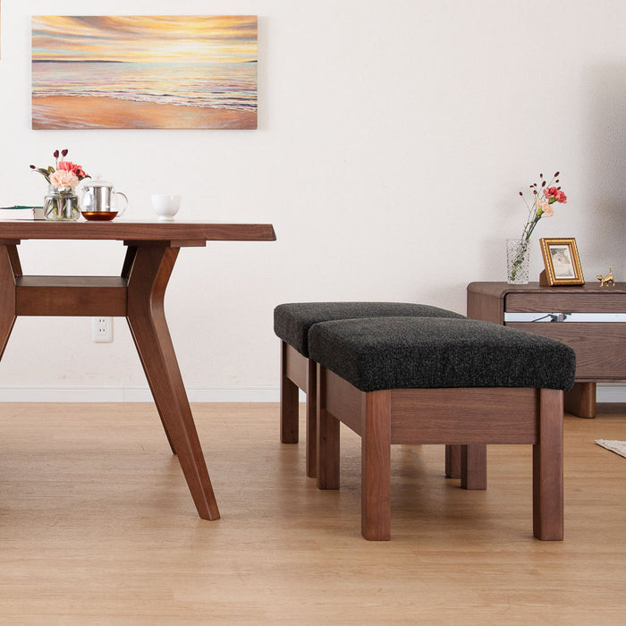 オットマン 幅60cm スツール チェア ラバーウッド 無垢材 ファブリック 北欧