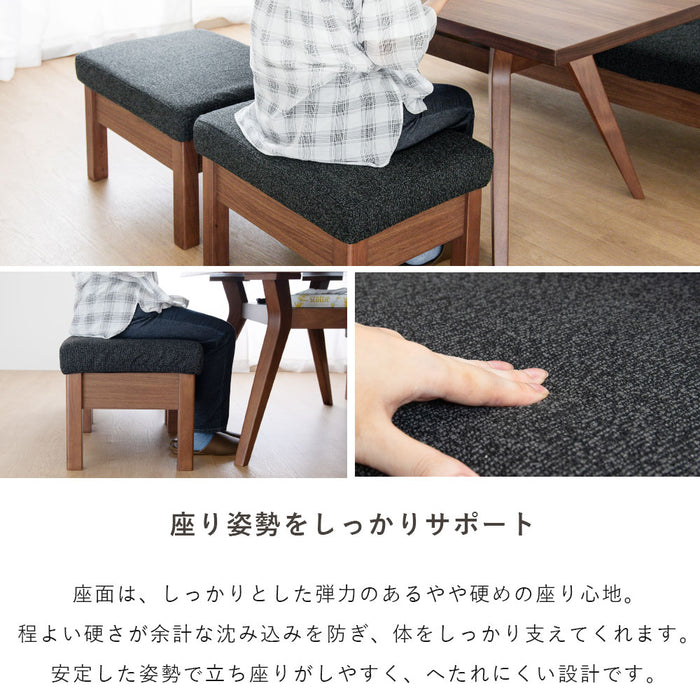 オットマン 幅60cm スツール チェア ラバーウッド 無垢材 ファブリック 北欧