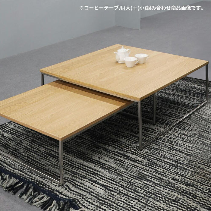 リビングテーブル センターテーブル ローテーブル 長方形 木製 幅95 高さ28 ステンレス 脚 テーブル オーク ウォールナット ベージュ ブラウン 北欧 在宅 テレワーク コーヒーテーブル
