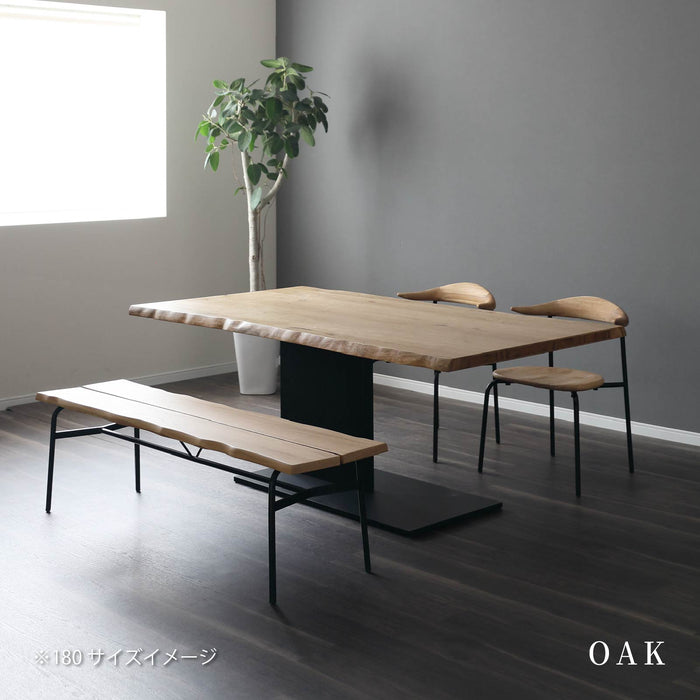 ダイニングテーブル 幅160cm 4人 一枚板風 アイアン 一本脚 和風 モダン