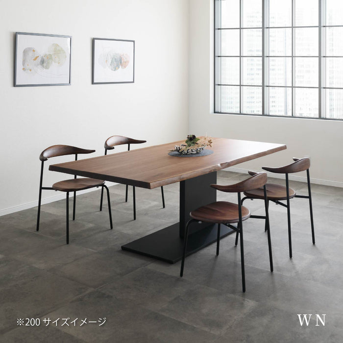 ダイニングテーブル 幅160cm 4人 一枚板風 アイアン 一本脚 和風 モダン