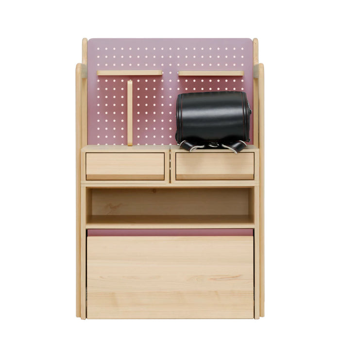 ラック 幅66cm ひのき 引き出し 収納 子ども キャスター付き ブルー ピンク かわいい
