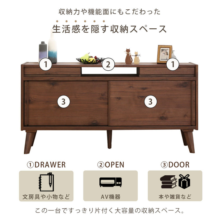 サイドボード 150cm  棚 キャビネット オーク ウォールナット  背面化粧 北欧
