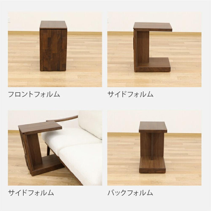 サイドテーブル キャスター付き スリム おしゃれ 転倒防止 見えないタイヤ 高さ60cm 北欧 ミニテーブル 木製 無垢 雑誌 ウォールナット 可愛い リビングテーブル 在宅 リモート テレワーク 新生活 サンキ 送料無料