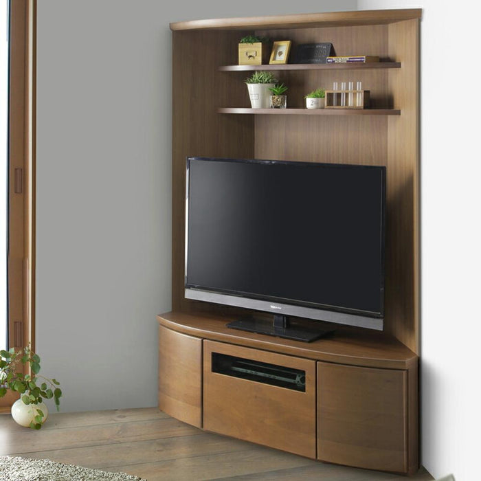 テレビ台 ハイタイプ コーナー 北欧 おしゃれ テレビボード 収納 木製 省スペース テレビラック 角置き 寝室 引き出し リビング収納 TV 大型テレビ 収納付き ウォールナット オーク ライト ミディアムブラウン 送料無料