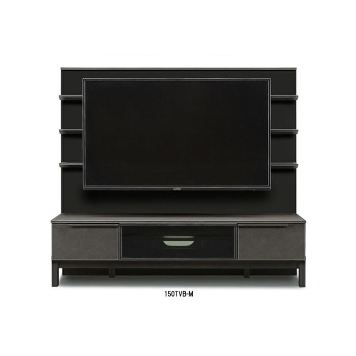 テレビ台 ハイタイプ 幅 150 引き出し 収納 おしゃれ モダン ミドルタイプ 壁面収納 飾り棚 TV台 リビング収納 木製 高級感 セラミック シンプル 黒 ブラック BK テレビラック フルオープンレール 新生活 サンキ 送料無料