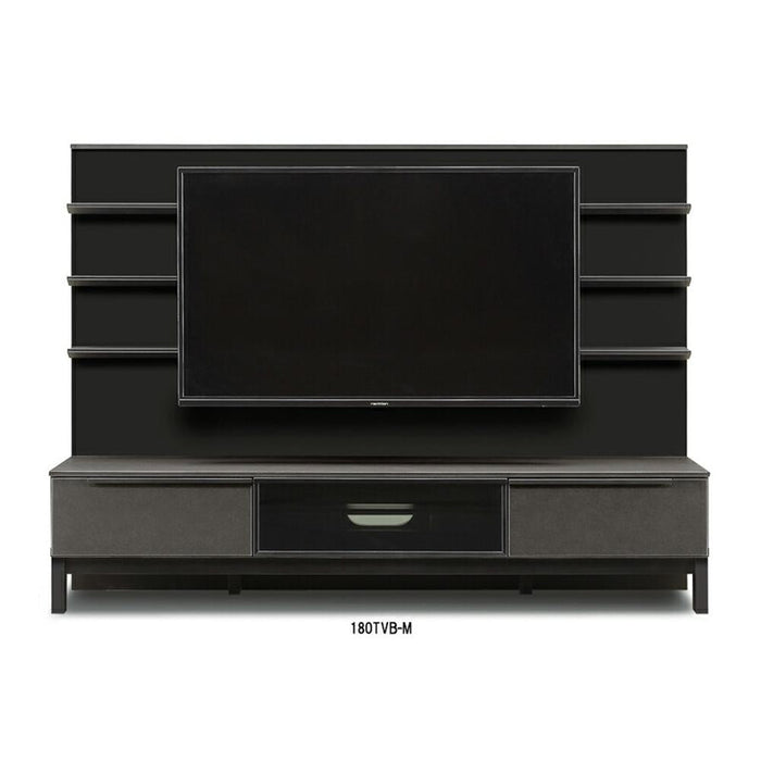 テレビ台 ハイタイプ 幅 180 収納 引き出し おしゃれ モダン ミドルタイプ 壁面収納 飾り棚 TV台 リビング収納 木製 高級感 セラミック シンプル 黒 ブラック BK テレビラック フルオープンレール 新生活 サンキ 送料無料