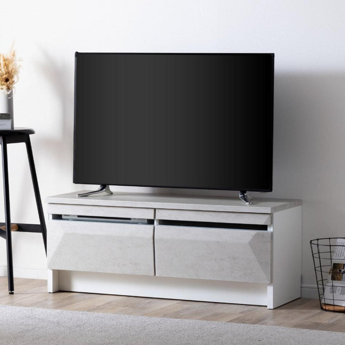 テレビ台 おしゃれ 幅 110 収納 ロータイプ 引き出し収納 テレビ台 ローボード モルタル セラミック リビングボード ガラス 北欧 シンプル ロータイプ テレビ デッキ収納 完成品 テレビラック フルオープンレール 新生活 送料無料