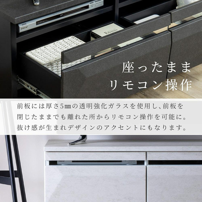 テレビ台 おしゃれ 幅 110 収納 ロータイプ 引き出し収納 テレビ台 ローボード モルタル セラミック リビングボード ガラス 北欧 シンプル ロータイプ テレビ デッキ収納 完成品 テレビラック フルオープンレール 新生活 送料無料
