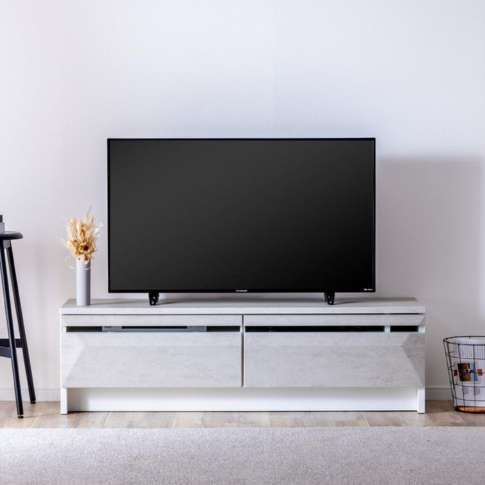 テレビボード 150幅 収納 ロータイプ 引き出し収納 テレビ台 ローボード モルタル セラミック リビングボード ガラス 北欧 シンプル ロータイプ テレビ デッキ収納 完成品 テレビラック フルオープンレール 新生活 送料無料