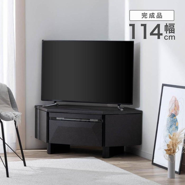テレビ台 コーナー おしゃれ ローボード TV台 三角 テレビラック テレビボード セラミック リビングボード モルタル 収納 シンプル ロータイプ テレビ デッキ収納 完成品 テレビラック フルオープンレール 新生活 送料無料