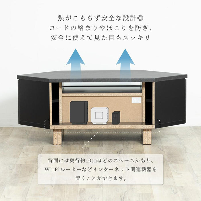 テレビ台 コーナー おしゃれ ローボード TV台 三角 テレビラック テレビボード セラミック リビングボード モルタル 収納 シンプル ロータイプ テレビ デッキ収納 完成品 テレビラック フルオープンレール 新生活 送料無料