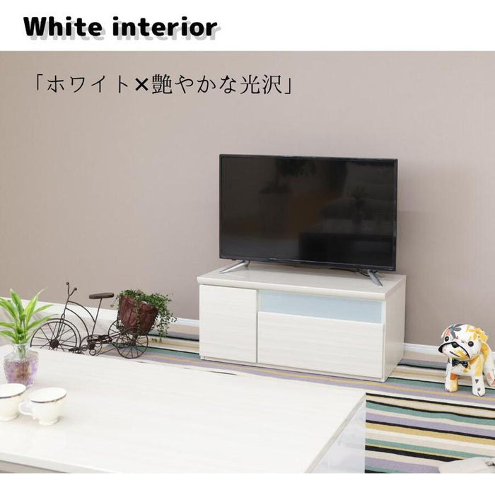 テレビ台 白 おしゃれ 北欧 ローボード テレビボード ロータイプ ホワイト リビング収納 引き出し 組み立て 不要 コンパクト モダン シンプル 可動棚 小物入れ 木製 一人暮らし 小さい ハイグロス 白木目 鏡面 つや 新生活 送料無料