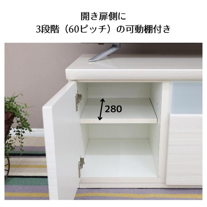 テレビ台 白 おしゃれ 北欧 ローボード テレビボード ロータイプ ホワイト リビング収納 引き出し 組み立て 不要 コンパクト モダン シンプル 可動棚 小物入れ 木製 一人暮らし 小さい ハイグロス 白木目 鏡面 つや 新生活 送料無料
