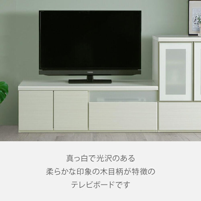 テレビボード ロータイプ 120 TV 台 白 ローボード おしゃれ 収納 組み立て 不要 コンパクト モダン シンプル 可動棚 小物入れ 木製 一人暮らし ハイグロス 白木目 鏡面 つや ナチュラル 開き戸 新生活 送料無料
