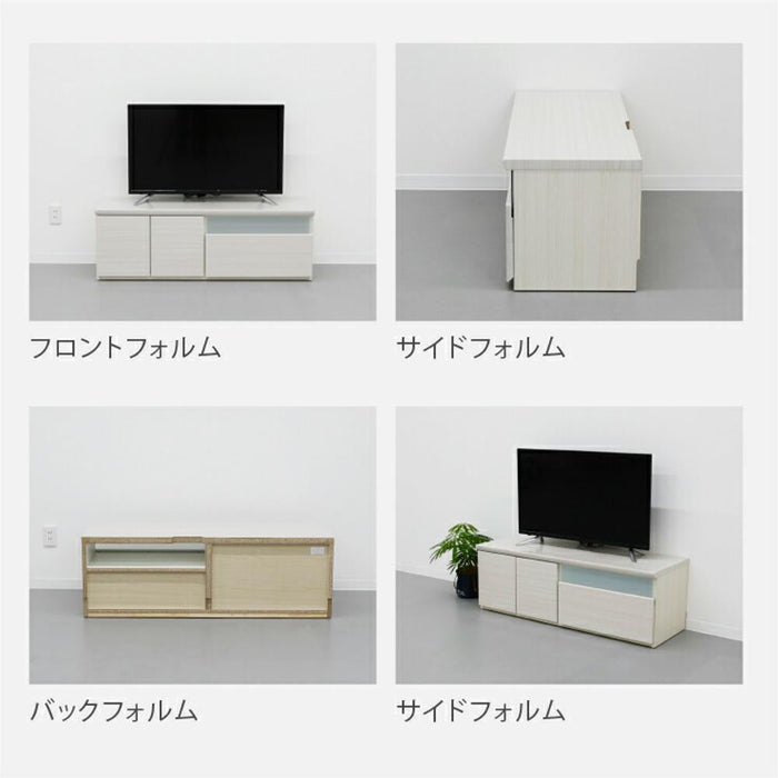 テレビボード ロータイプ 120 TV 台 白 ローボード おしゃれ 収納 組み立て 不要 コンパクト モダン シンプル 可動棚 小物入れ 木製 一人暮らし ハイグロス 白木目 鏡面 つや ナチュラル 開き戸 新生活 送料無料