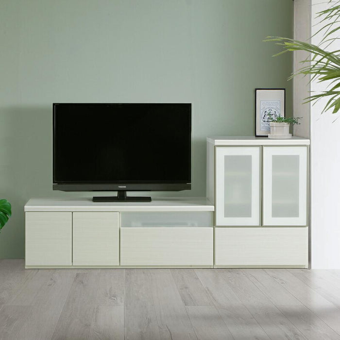 テレビボード ロータイプ 120 TV 台 白 ローボード おしゃれ 収納 組み立て 不要 コンパクト モダン シンプル 可動棚 小物入れ 木製 一人暮らし ハイグロス 白木目 鏡面 つや ナチュラル 開き戸 新生活 送料無料