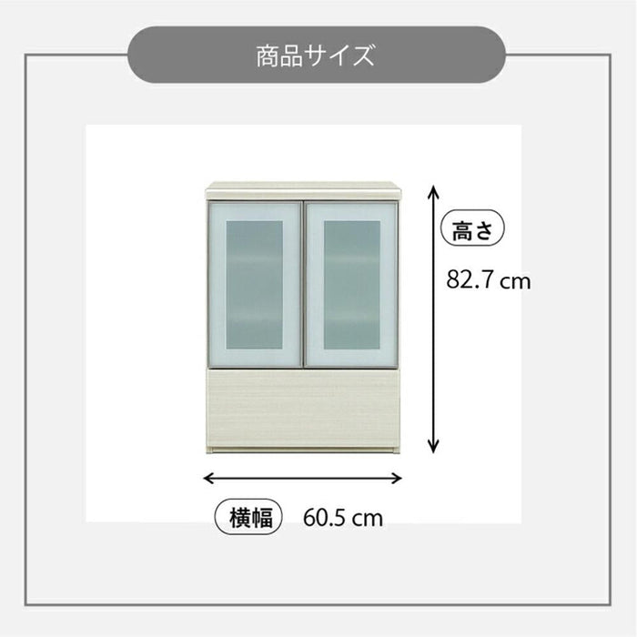 リビング収納 サイドボード おしゃれ 北欧 白 ホワイト 完成品 開き扉 リビングボード ガラス扉 幅 60 コンパクト キャビネット 組み立て 不要 ハイグロス 白木目 鏡面 つや ナチュラル 新生活 送料無料